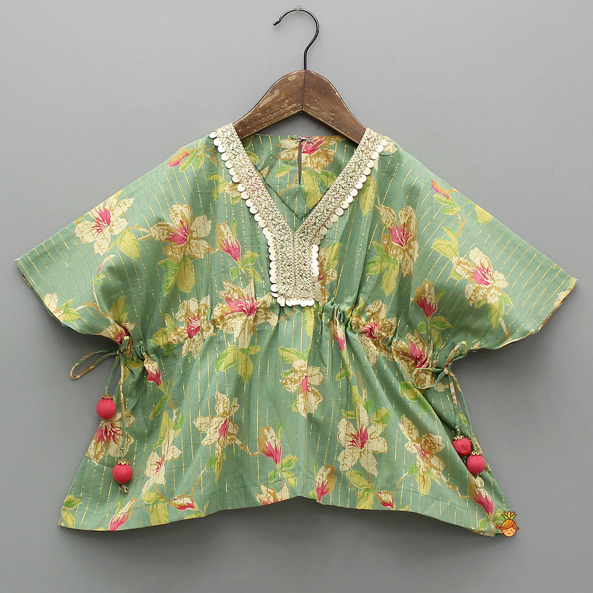 Stylish Kaftan Top And Chevron Printed Palazzo