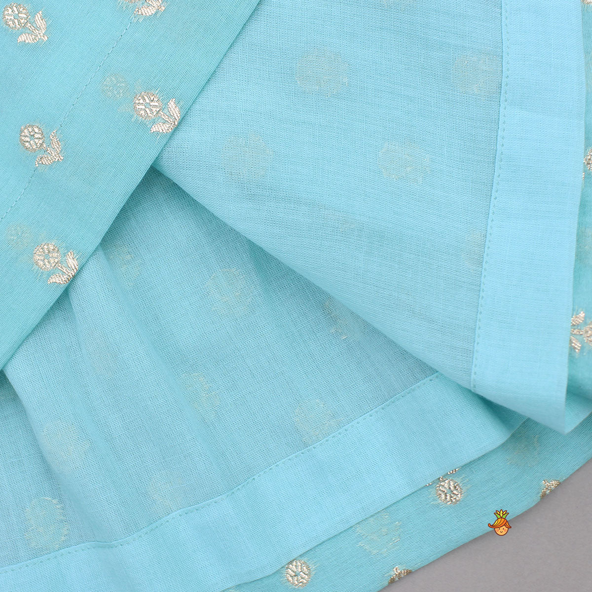 Blue Embroidered Strappy Kurti And Tiered Sharara With Dupatta