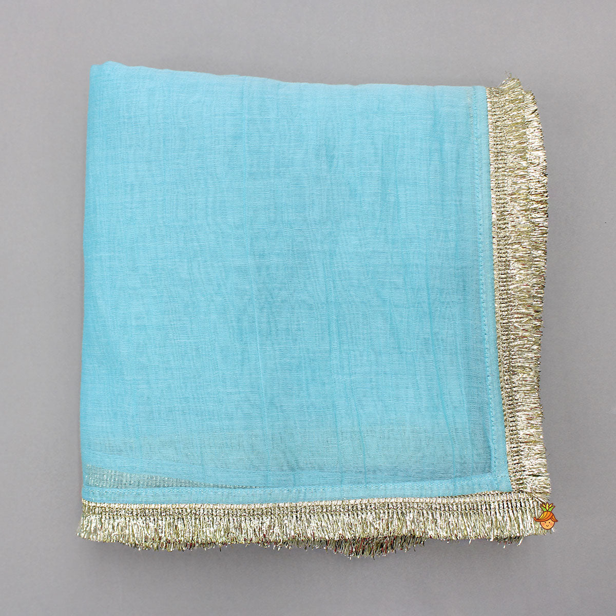 Blue Embroidered Strappy Kurti And Tiered Sharara With Dupatta