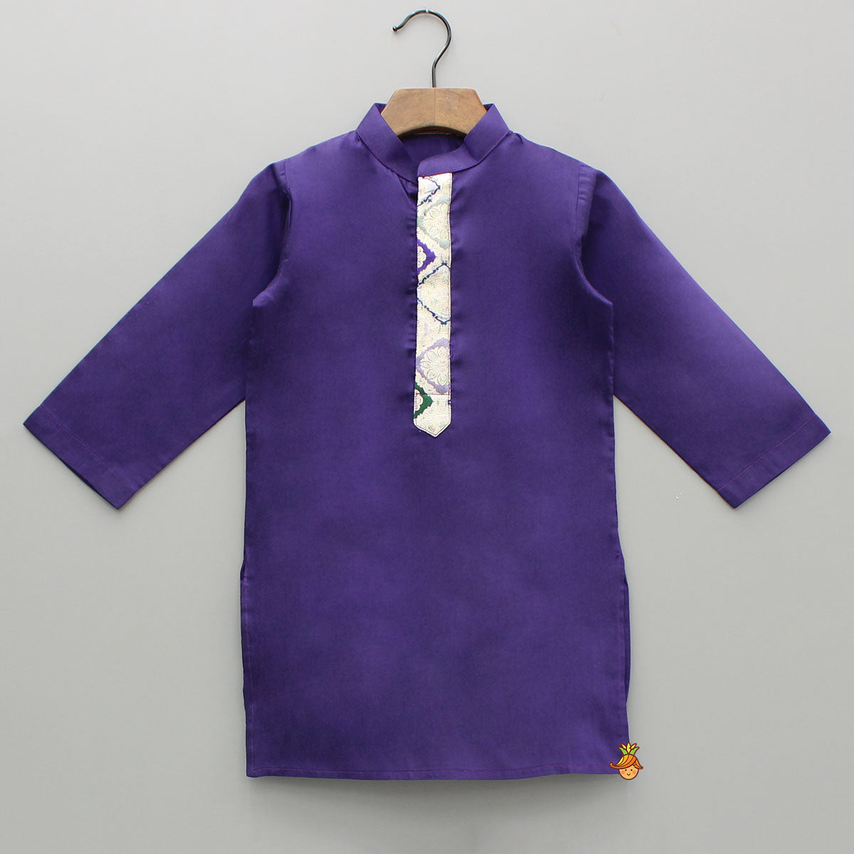 Purple Kurta And Brocade Jacket With Pant