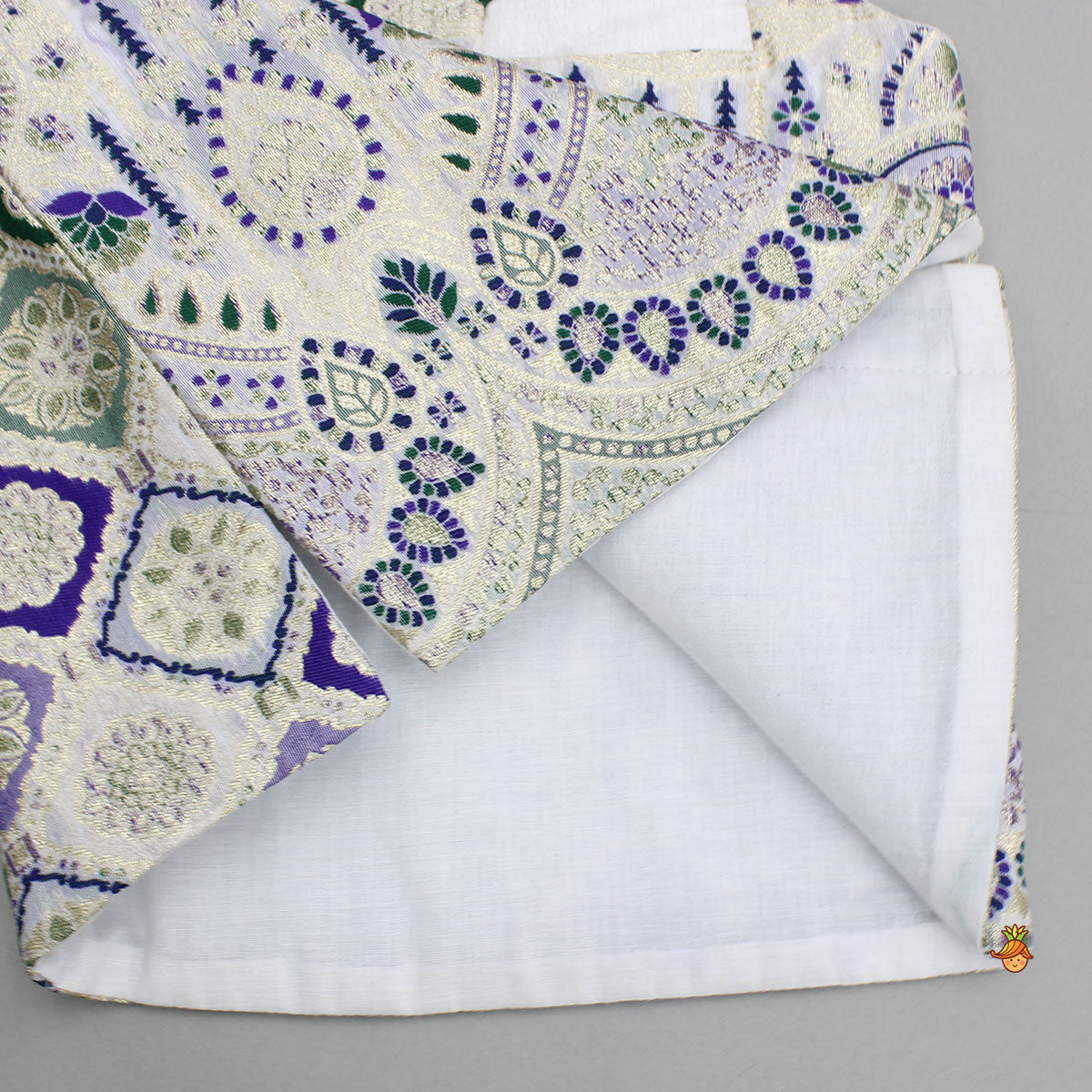 Purple Kurta And Brocade Jacket With Pant
