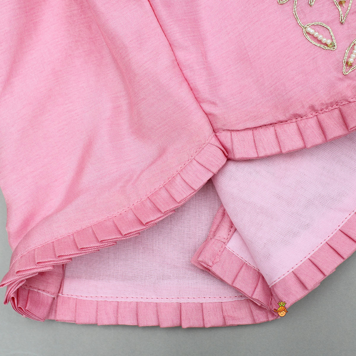 Pink Embroidered Top And Lehenga