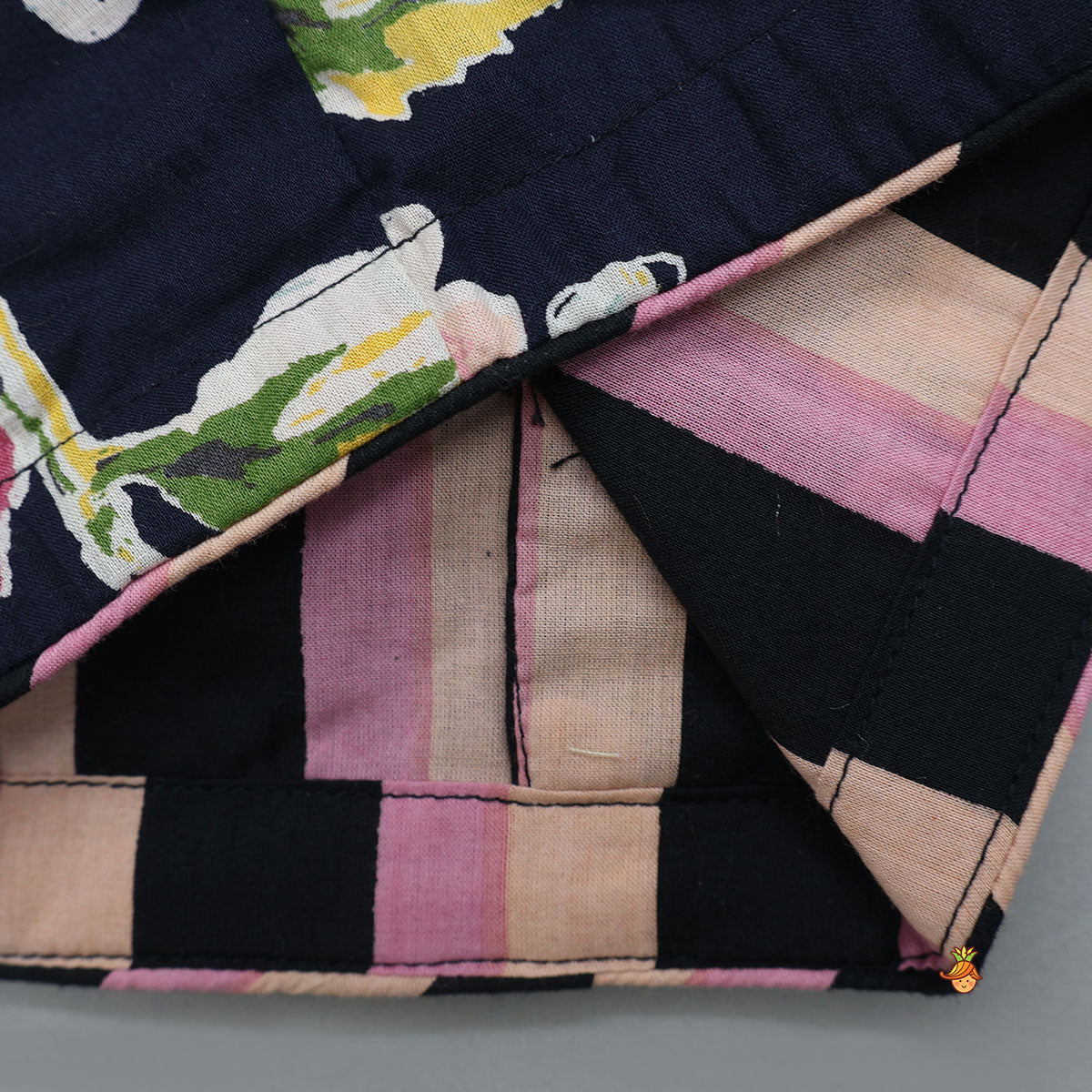 Multicolour Floral Printed Top And Lehenga With Dupatta