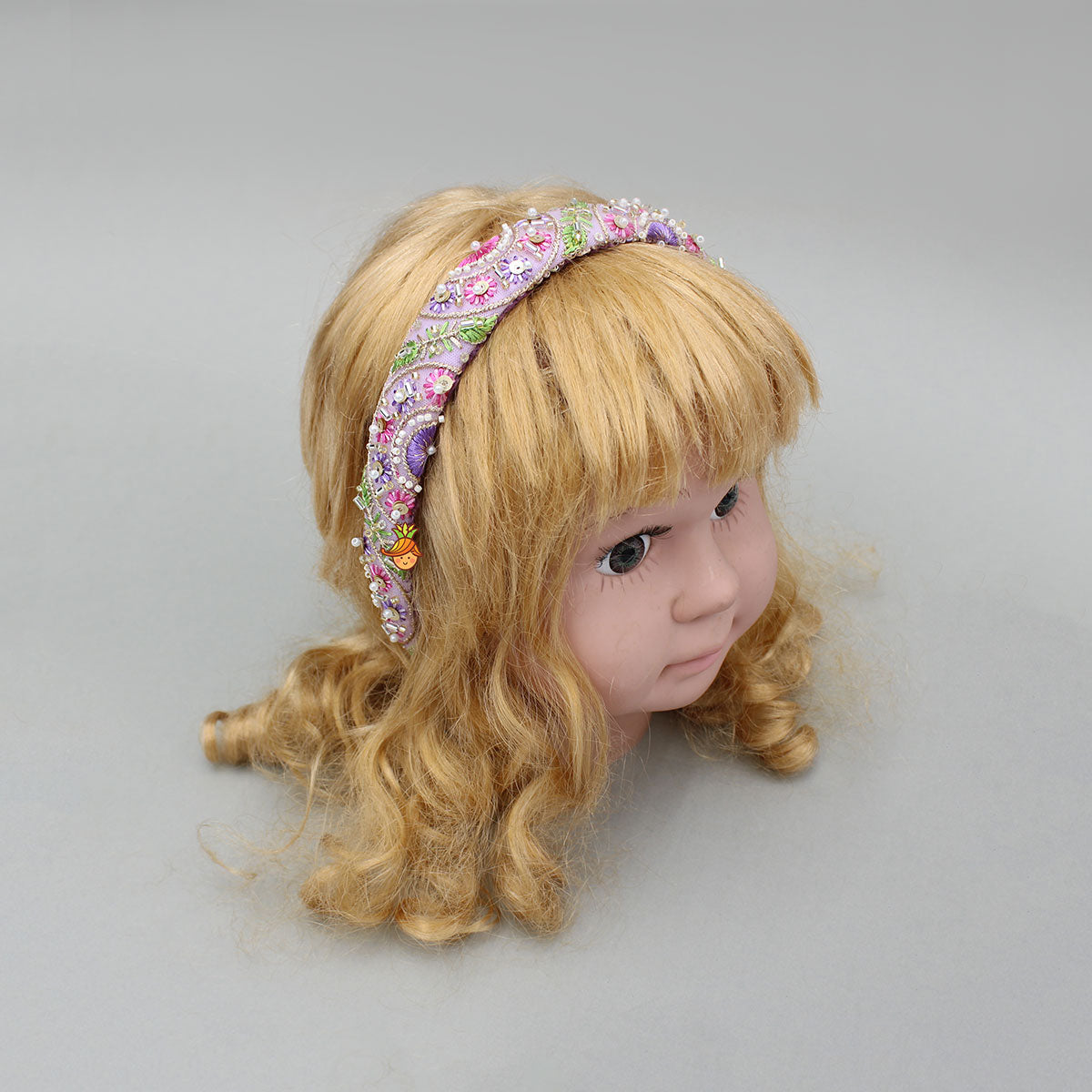 Purple Embroidered And Embellished Hairband