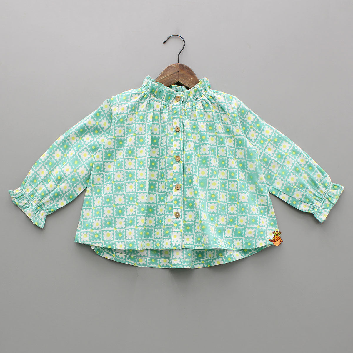 Multicolour Floral Hand Block Printed Top And Pyjama