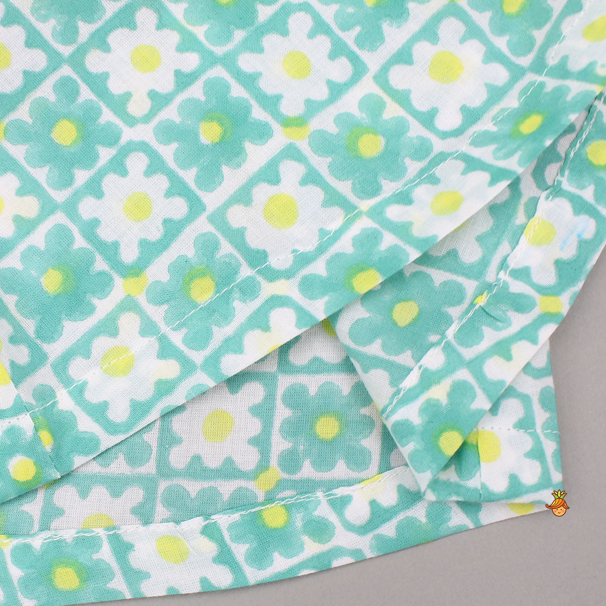 Multicolour Floral Hand Block Printed Top And Pyjama