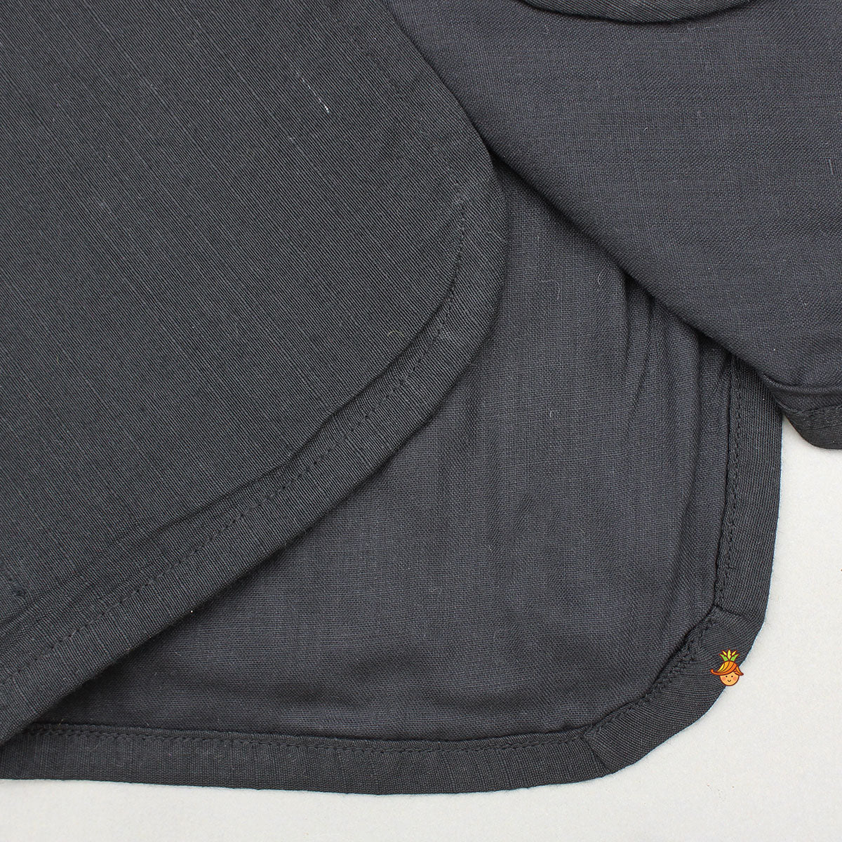 Exquisite Black Kurta And Velcro Wrap Lungi