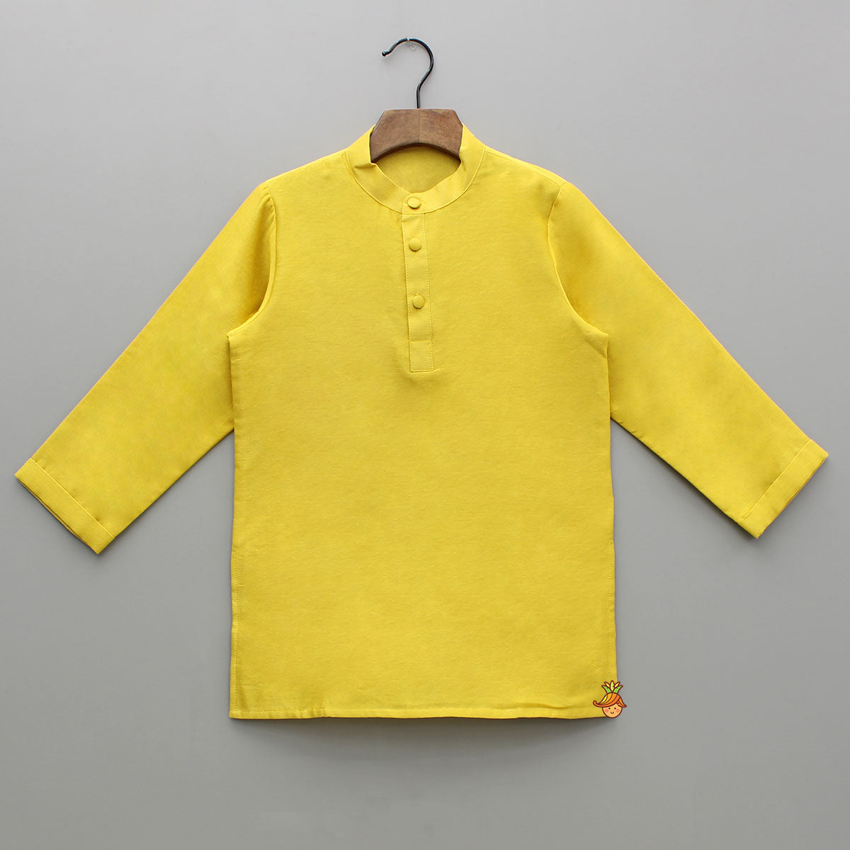 Mustard Kurta And Multicolour Printed Jacket With Pyjama