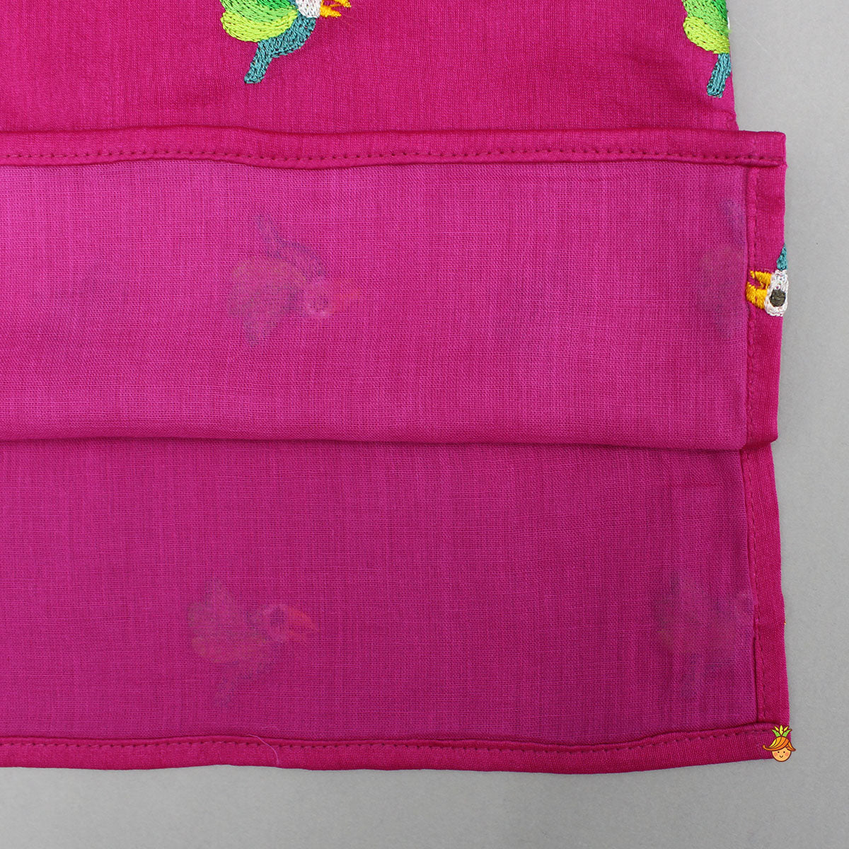 Pink Bird Embroidered Kurta And Pyjama