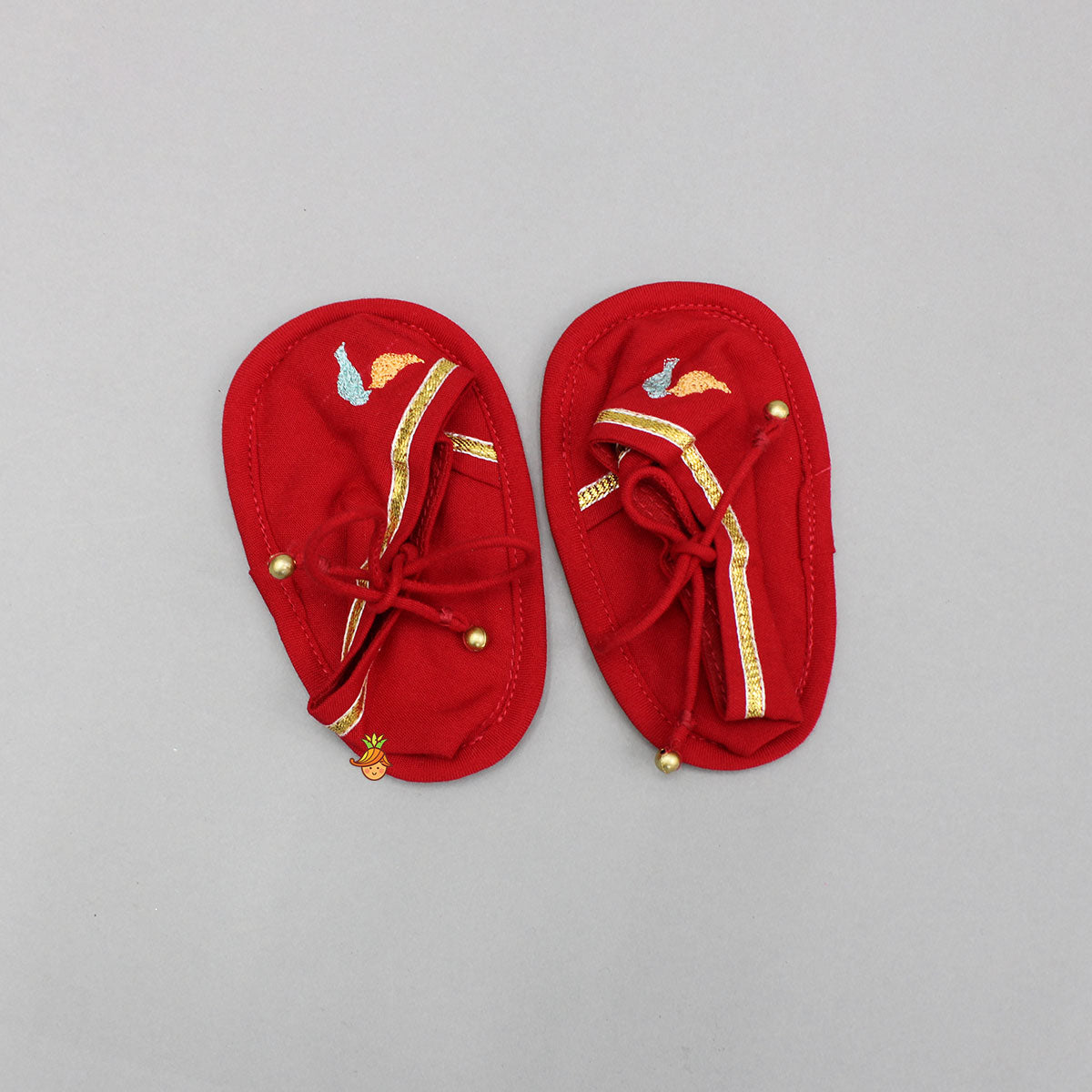 Multicolour Bird Embroidered Kurta And Dhoti With Matching Cap And Booties