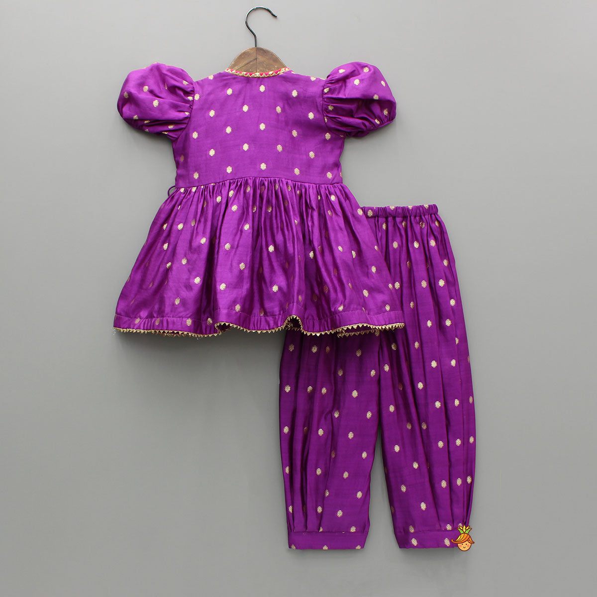 Purple Angarkha Style Kurti And Salwar