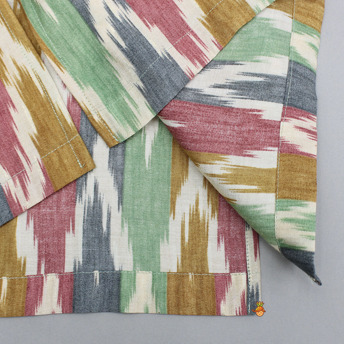 Multicolour Ikkat Printed Kurta And Pyjama