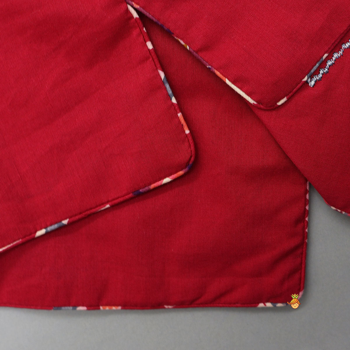 Ethnic Patola Printed Kurta With Front Open Jacket And Pyjama