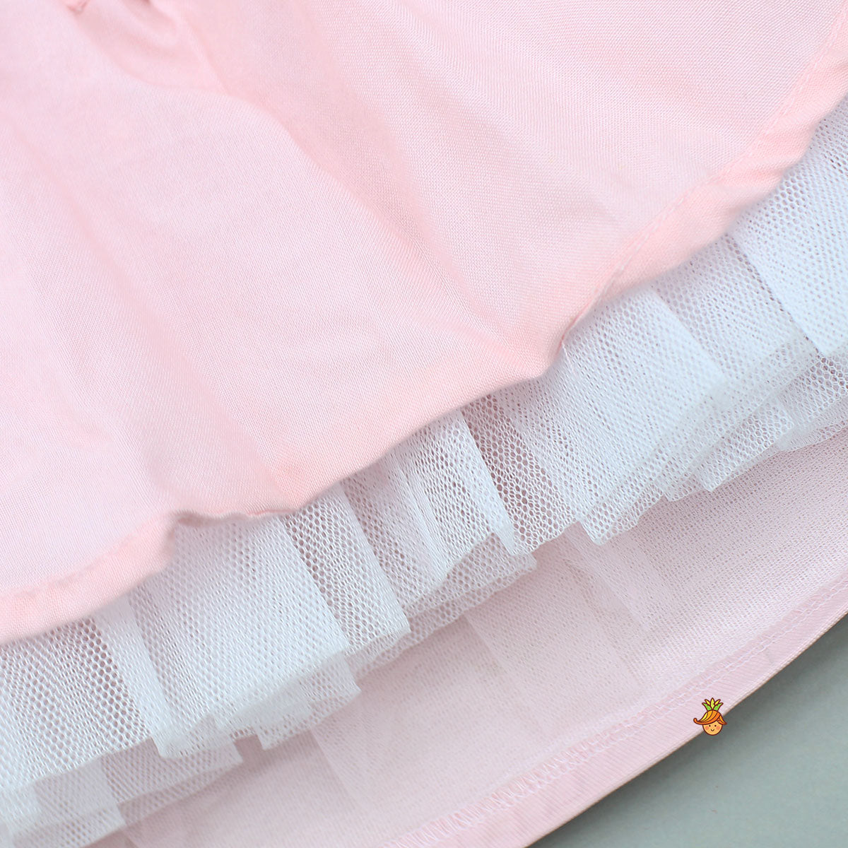 Pink Embellished Dress With Detachable Bow and Matching Hairclip