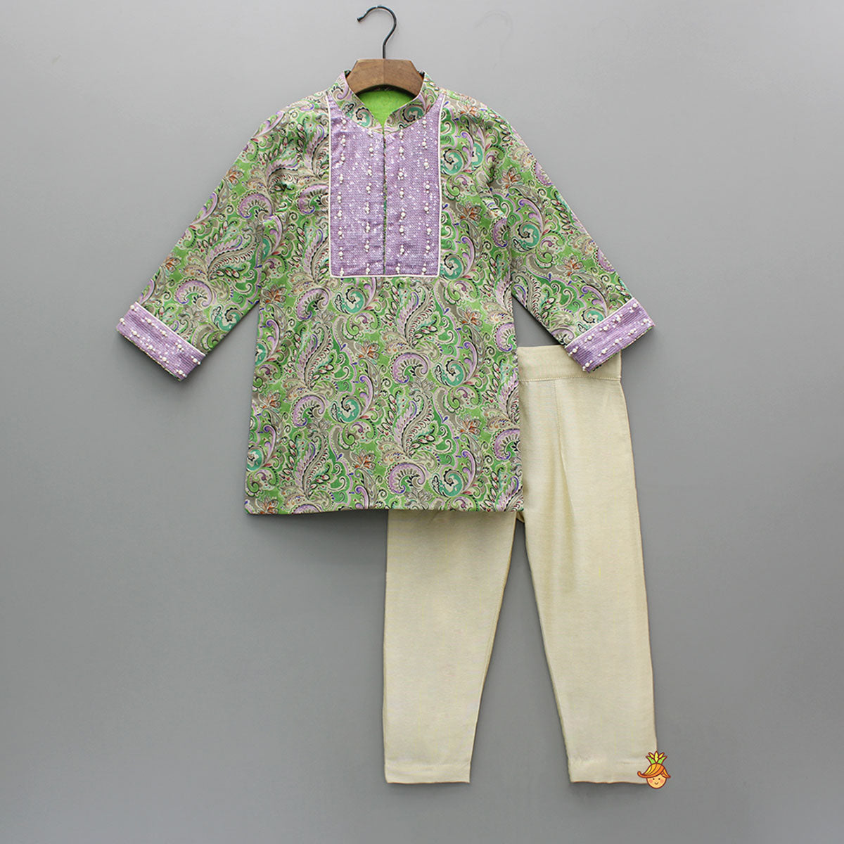 Multicolour Printed Embellished Kurta And Pant