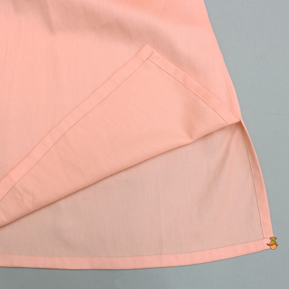 Peach Kurta With Embroidered Multicolor Jacket And Pyjama