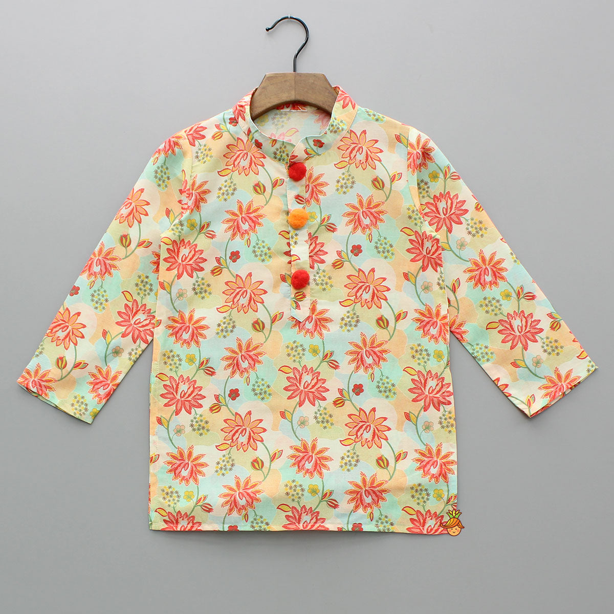 Multicolour Floral Printed Kurta And Pyjama