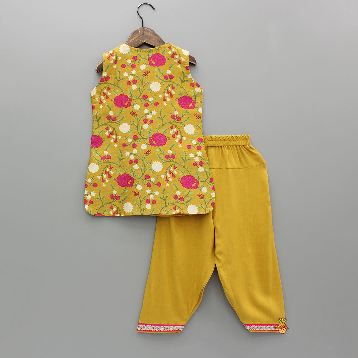 Mustard Floral Chanderi Kurta And Salwar