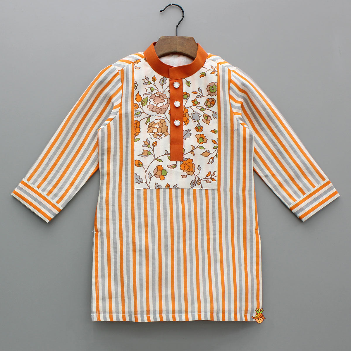 Multicolor Striped Printed Kurta With Pyjama
