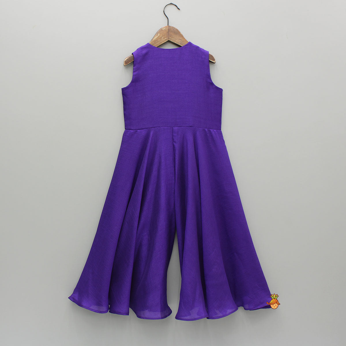 Ethnic Floral Sequins Flowy Violet Jumpsuit