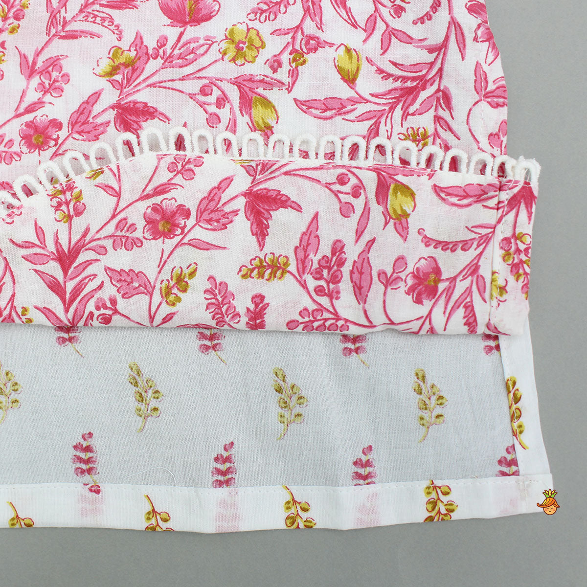Side-Button Detailed Floral Printed Kurta And Pyjama
