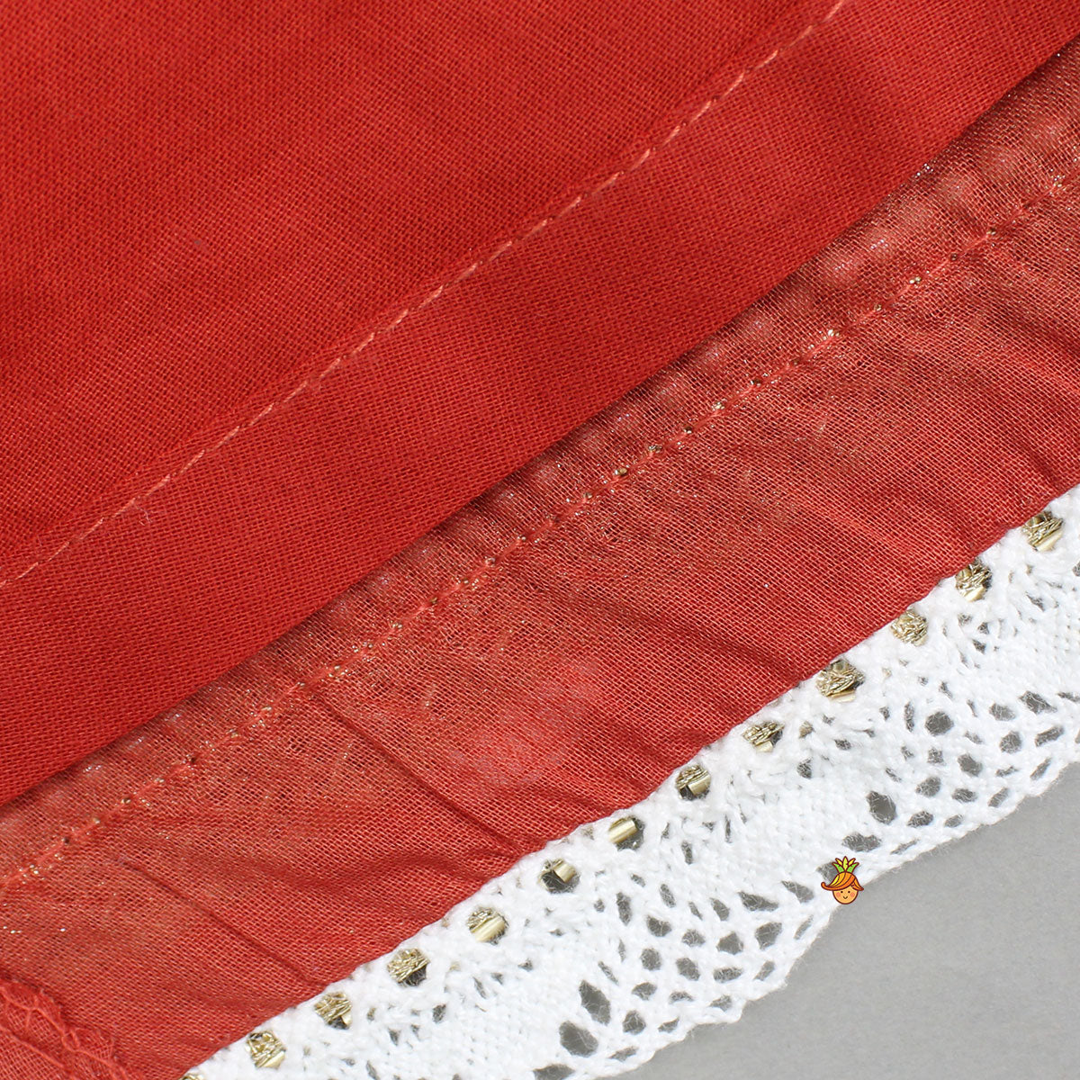 Red Floral Embroidered Sleeveless Top With Matching Lehenga