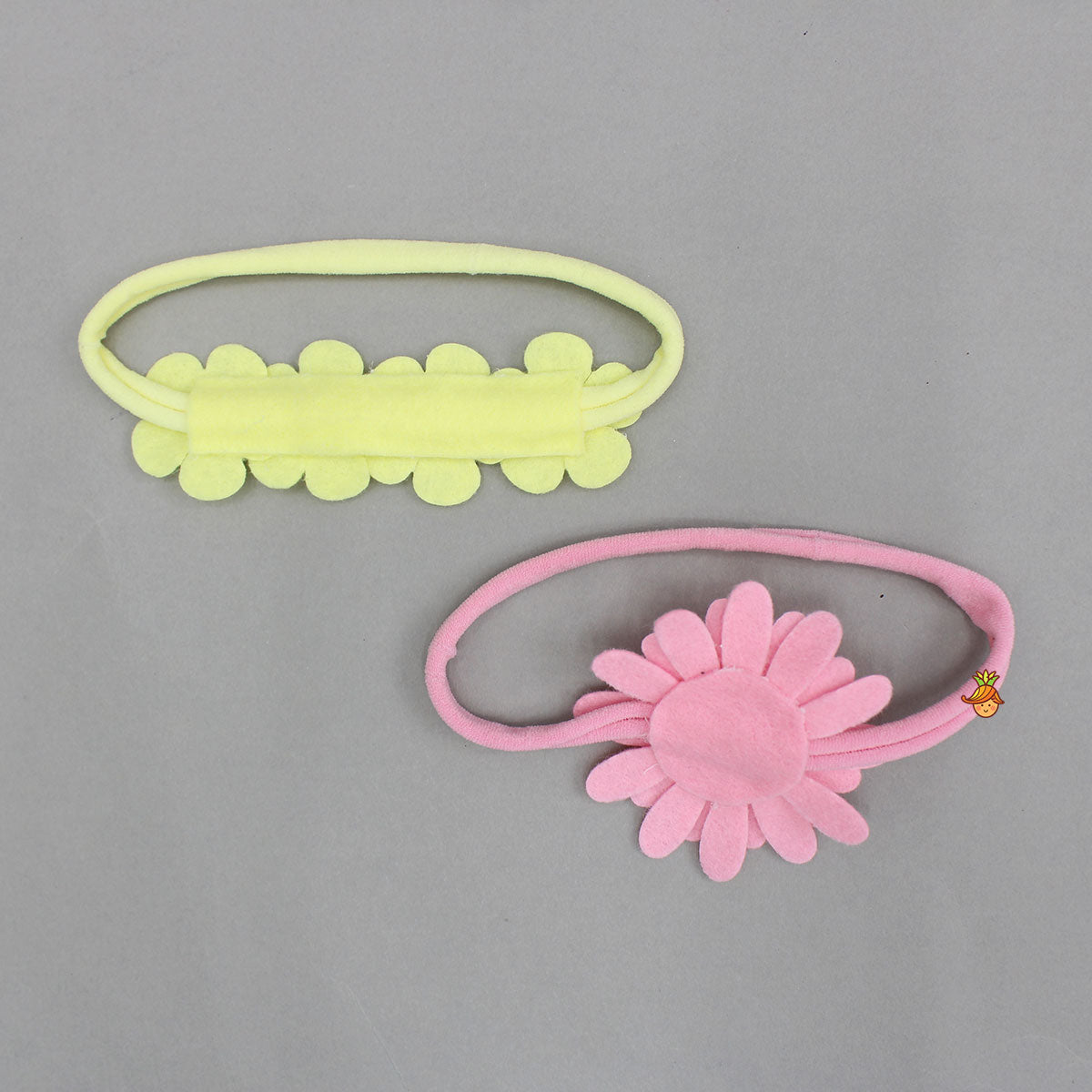 Set Of Soft Pink And Yellow Headbands