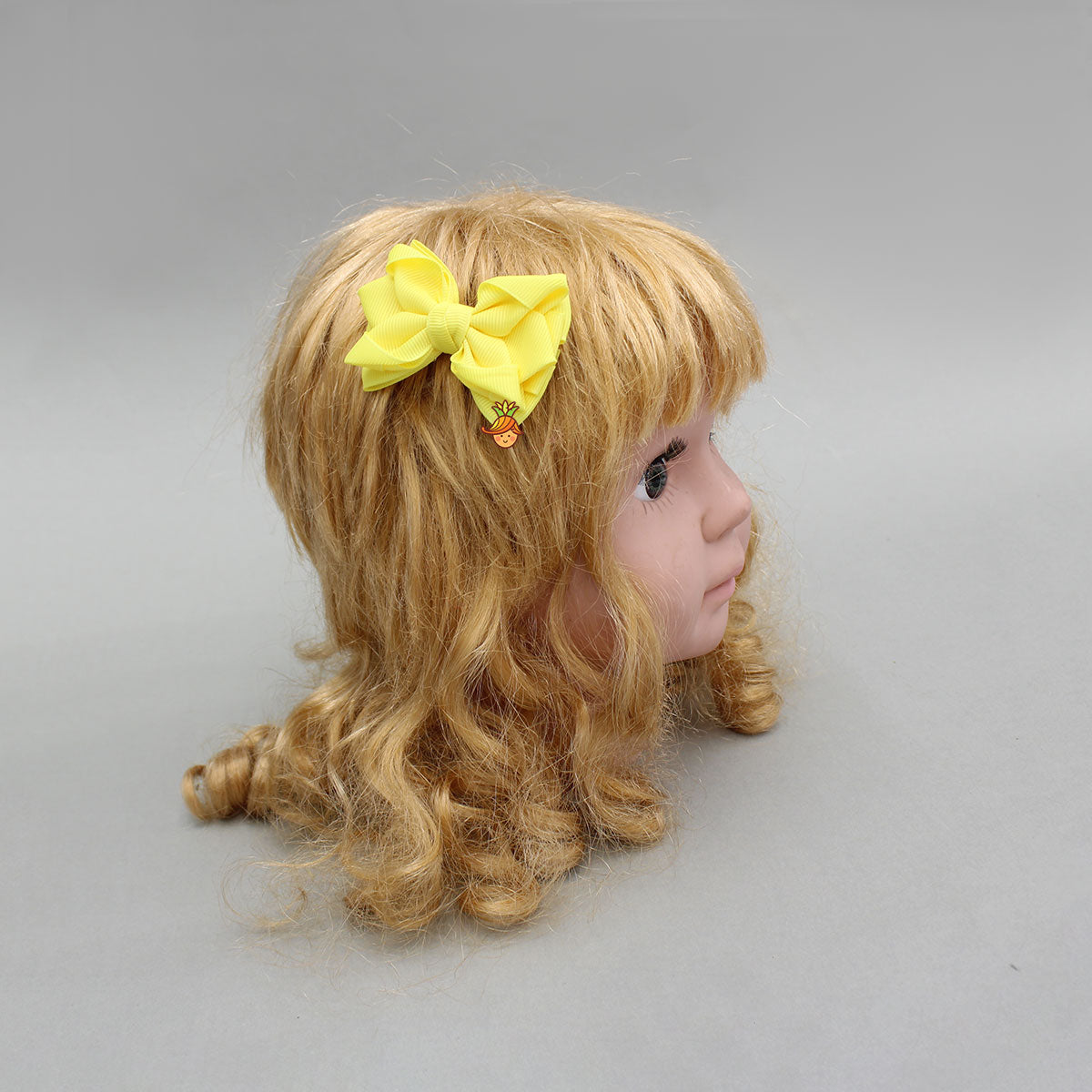 Handmade Yellow Ribbon Bow Hair Clip