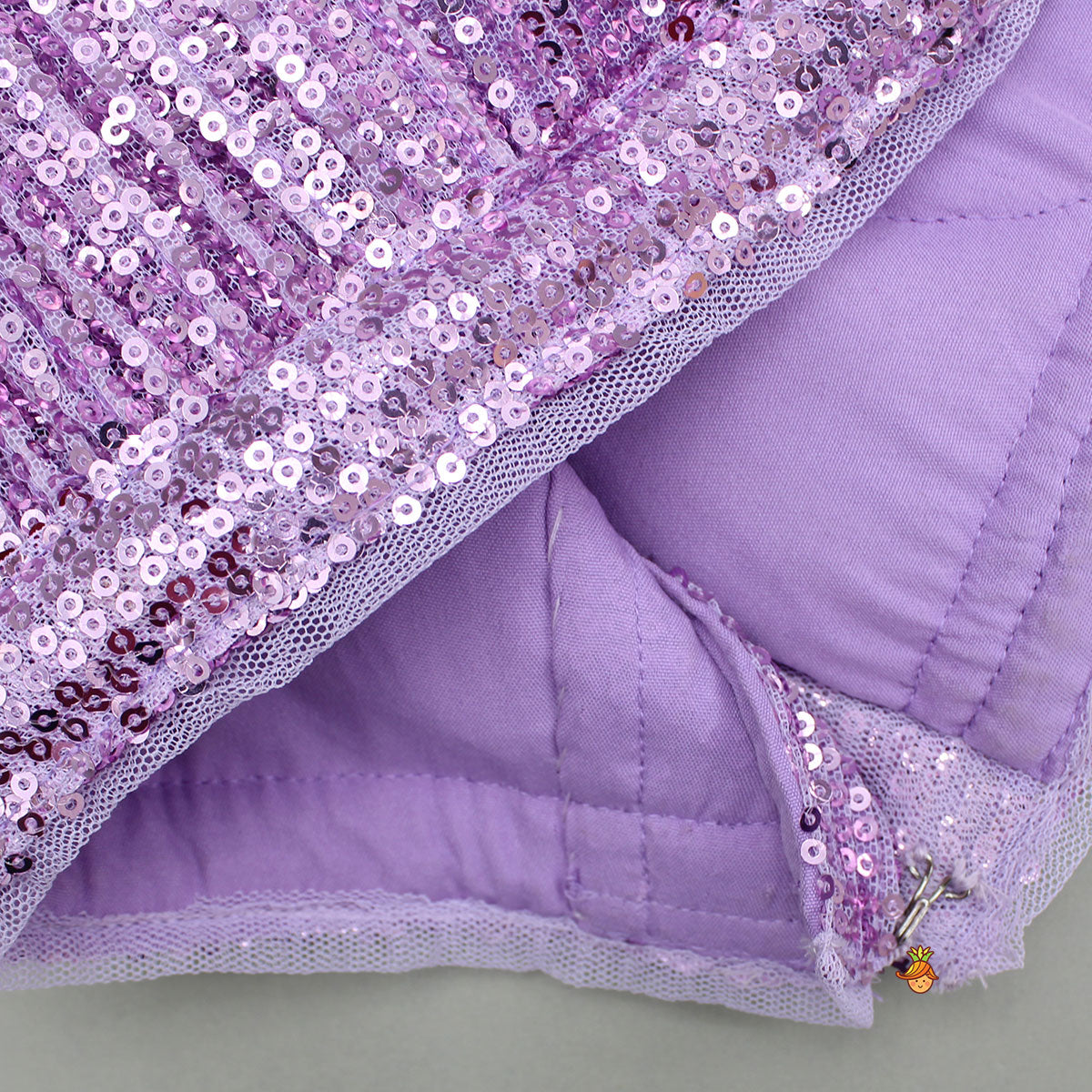 Lavender Sequins Strappy Top With Glass Tissue Lehenga