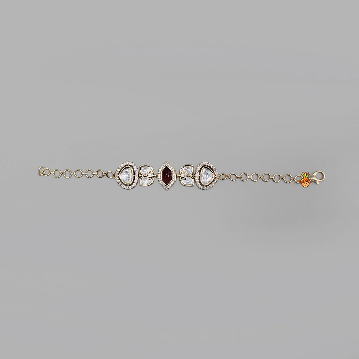 Pretty Red Studded Embellished Adjustable Bracelet