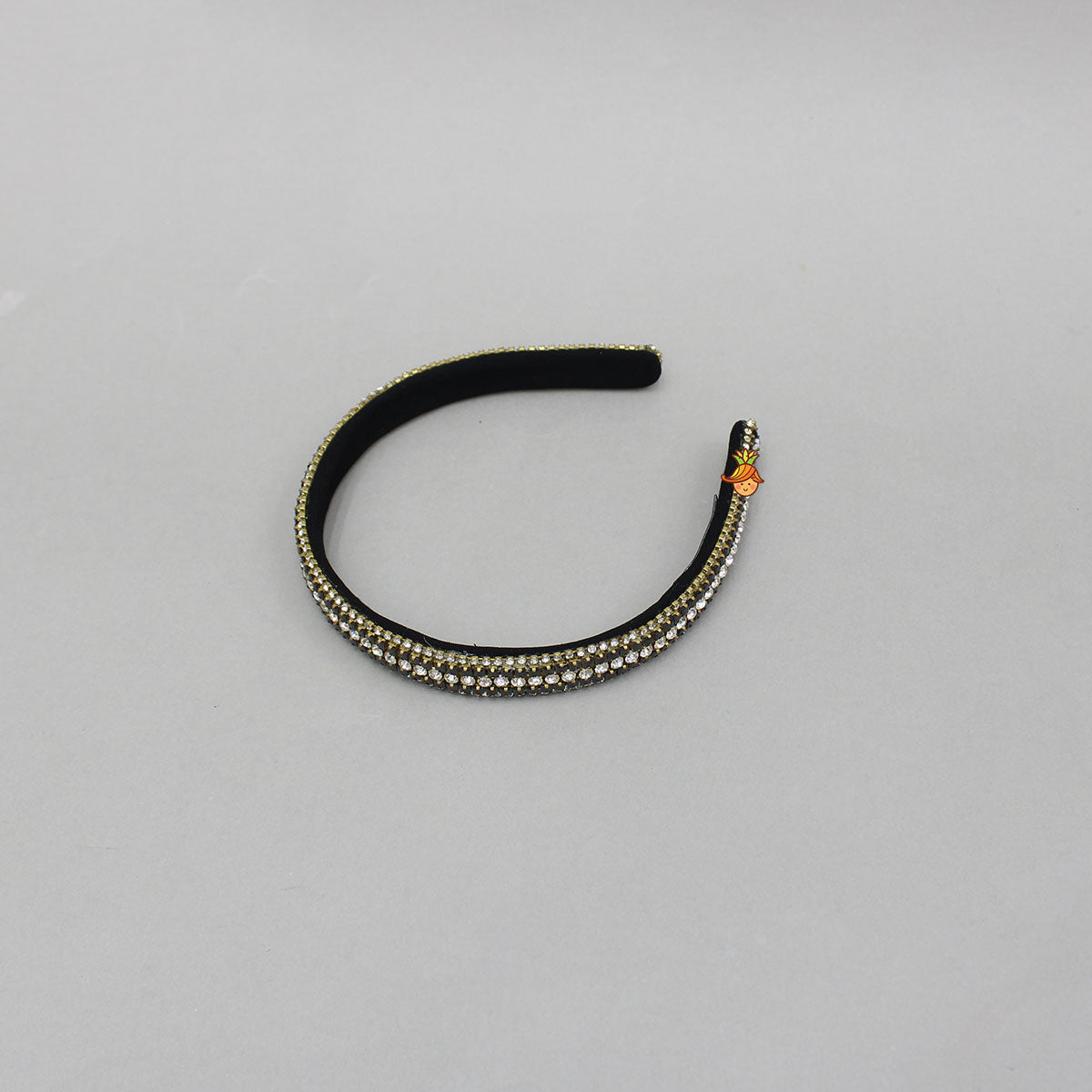 Elegant Hand Embroidered Black Embellished Hairband