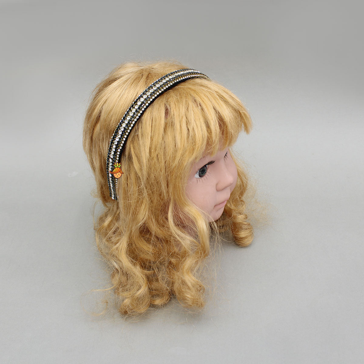 Elegant Hand Embroidered Black Embellished Hairband