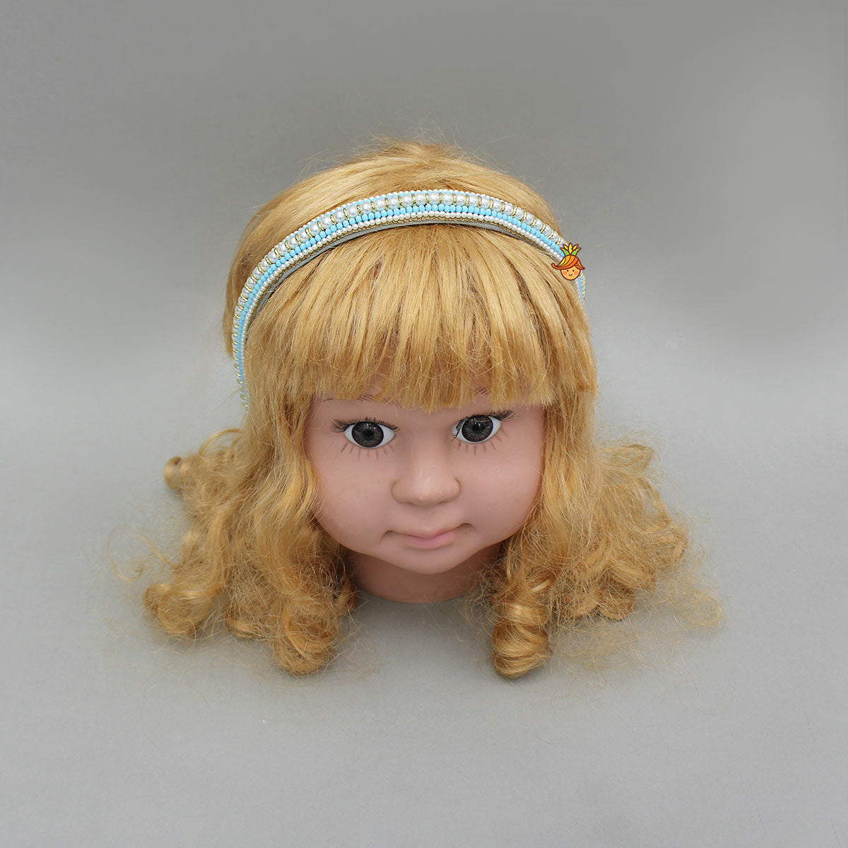 Charming Blue And White Hand Embroidered Hairband