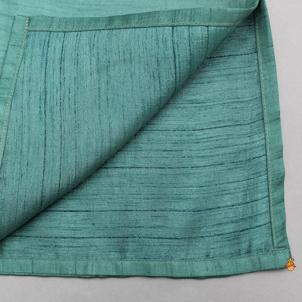 Green Silk Kurta With Embroidered Jacket And Off White Pyjama