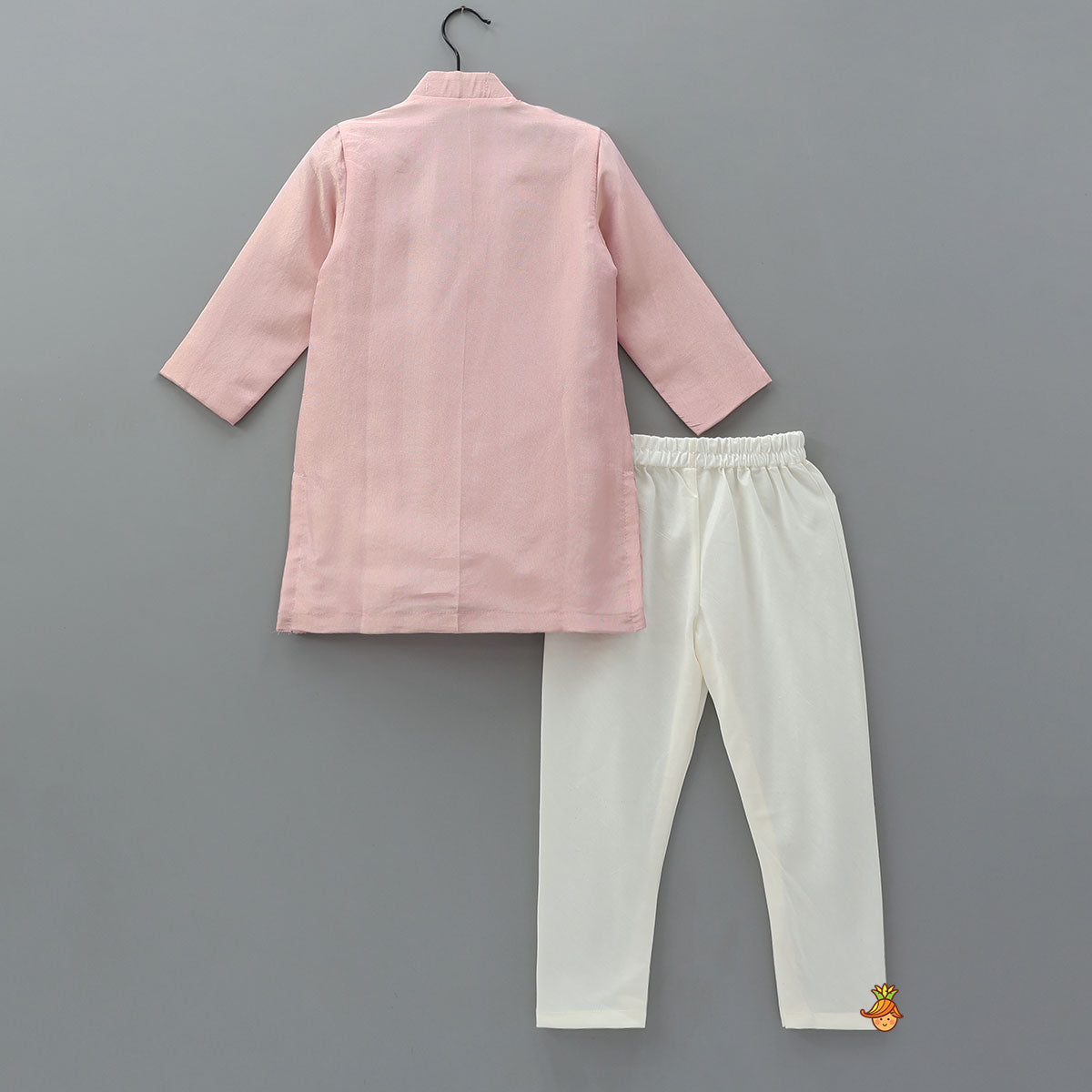 Shimmery Faux Mirror Embroidered Silk Kurta With Churidar
