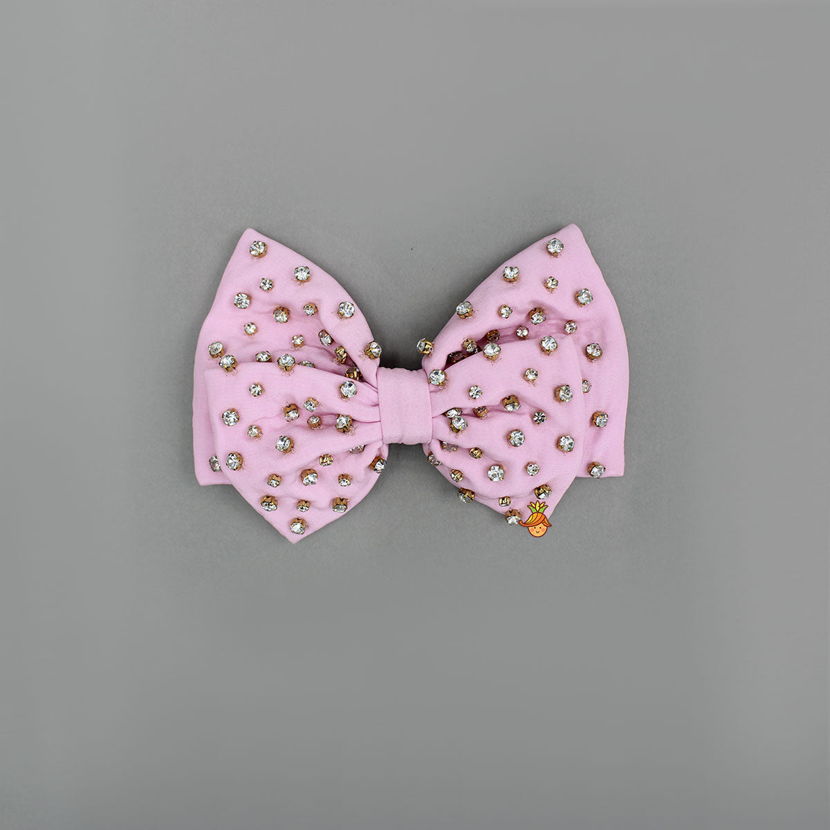 Light Pink Studded Double Bow Hair Clip