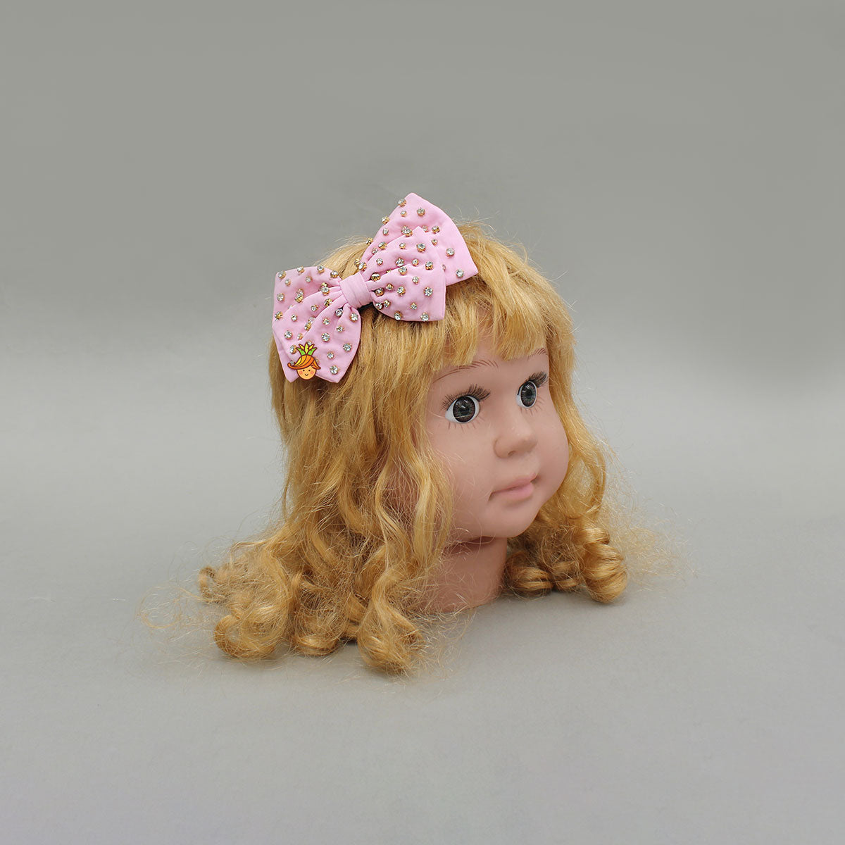Light Pink Studded Double Bow Hair Clip