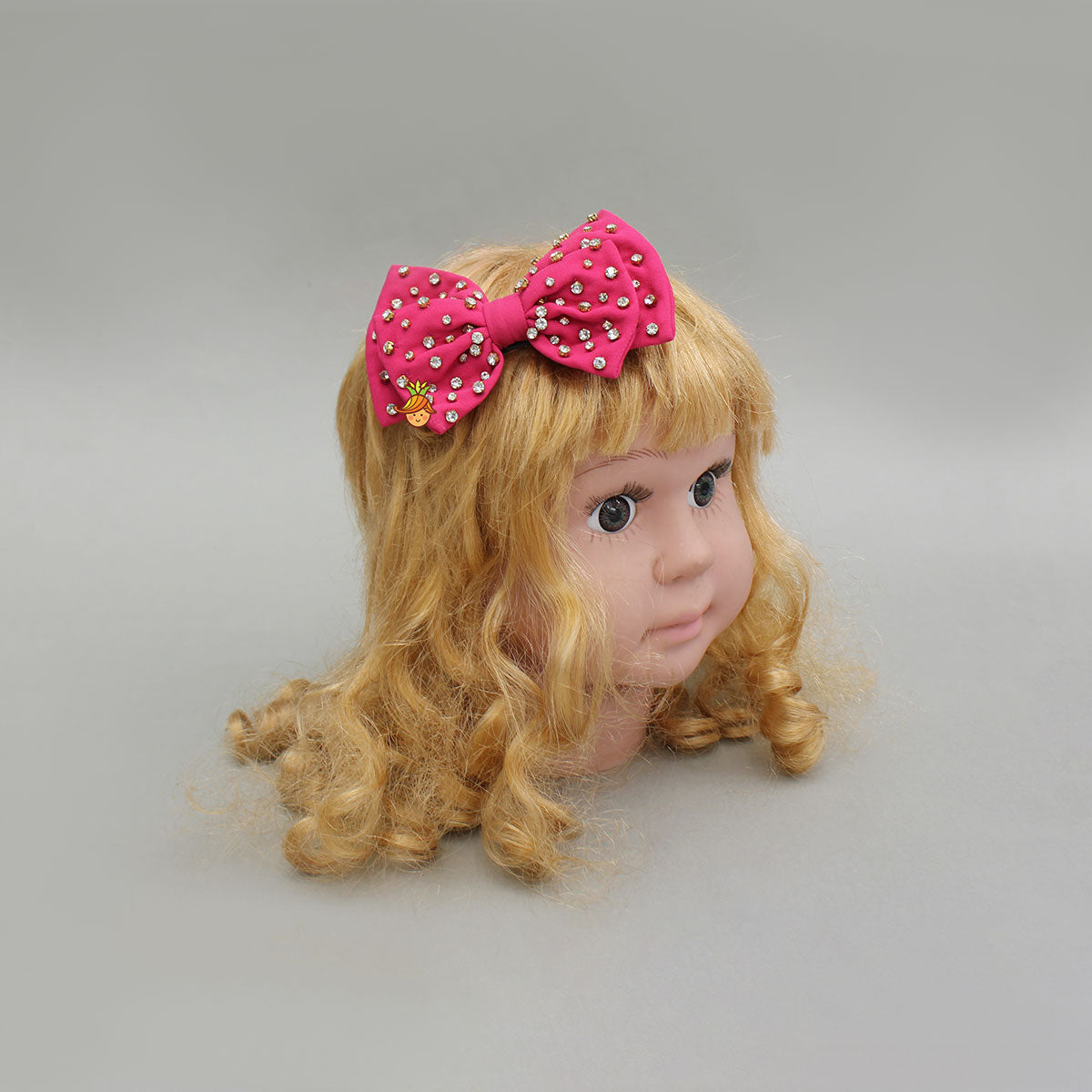 Pretty Pink Studded Double Bow Hair Clip