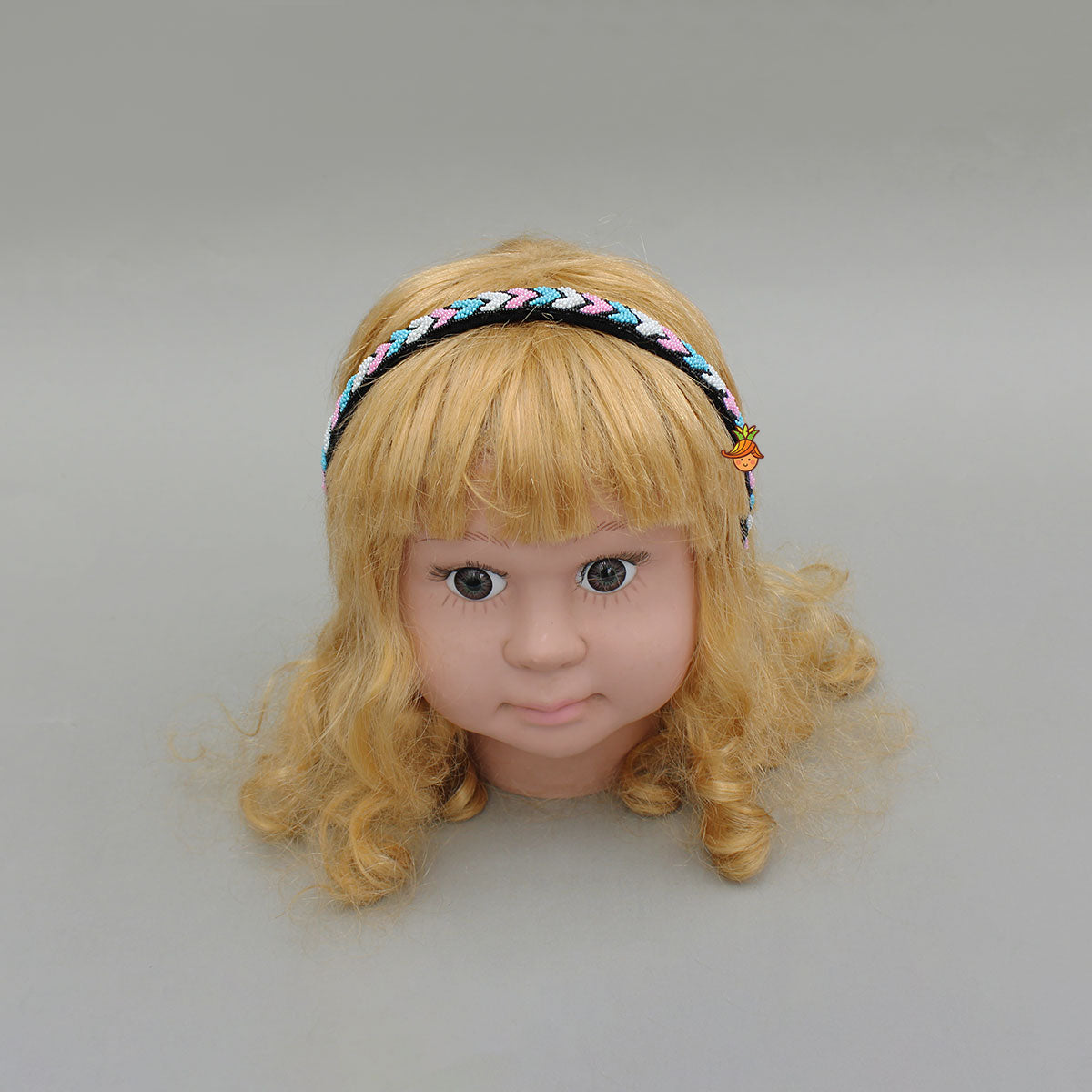Elegant Pastel Chevron Beaded Black Hairband