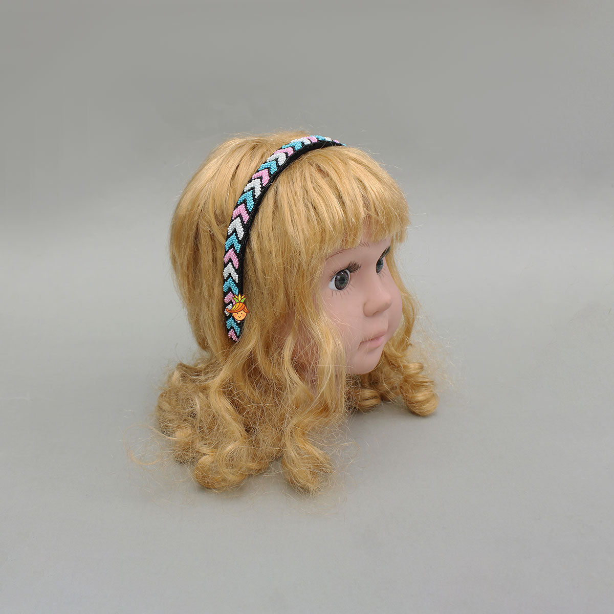 Elegant Pastel Chevron Beaded Black Hairband