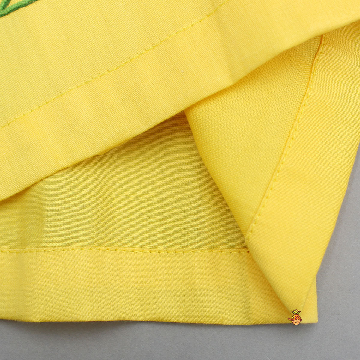 Front-Open Yellow Kurta With Mor Pankh Printed Dhoti