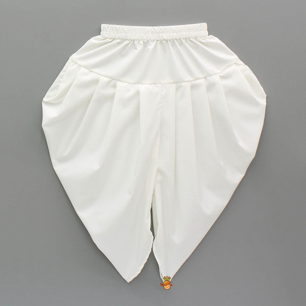 Ivory Floral Embroidered Organza Kurta With Dhoti