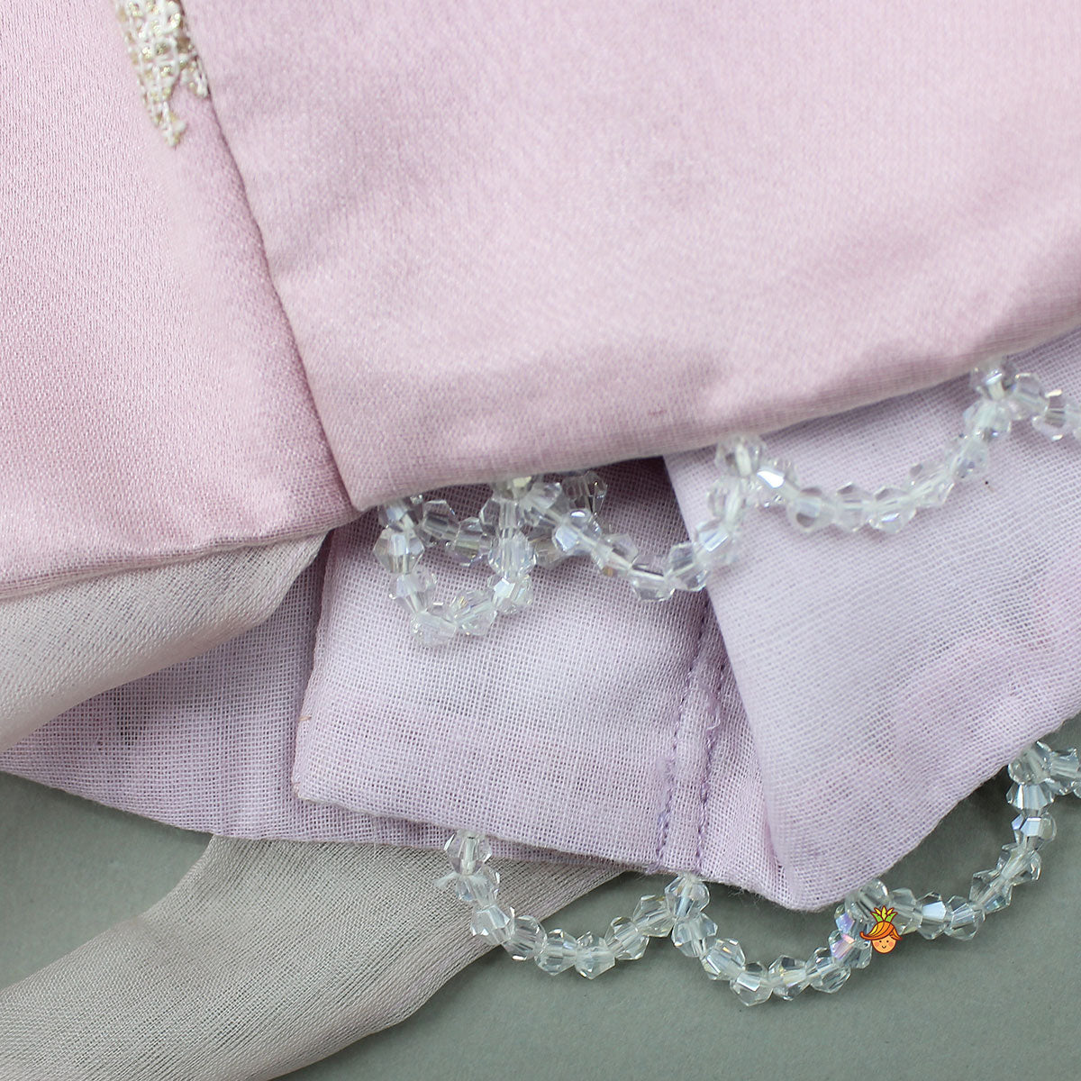 Pink Organza Crop Top With Lehenga