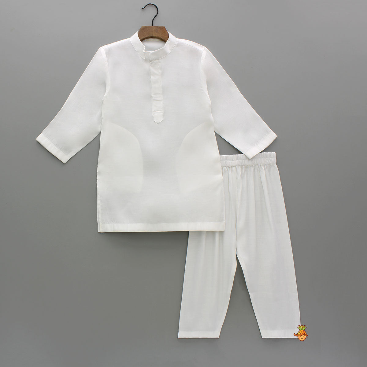 White Kurta With Zardozi Embroidered Sheen Yellow Jacket And Pyjama
