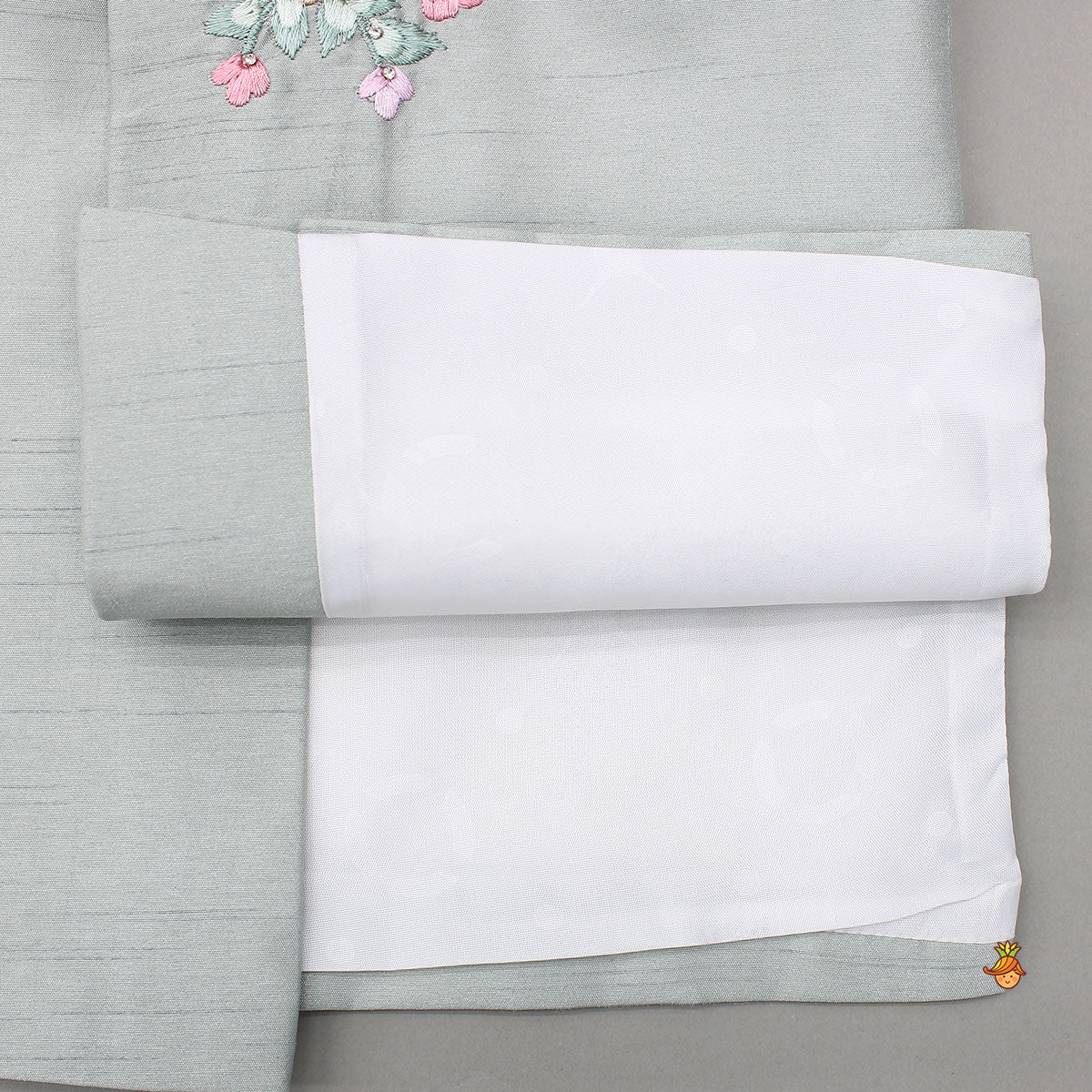 Grey Beautiful Embroidered Sherwani With Cream White Pyjama