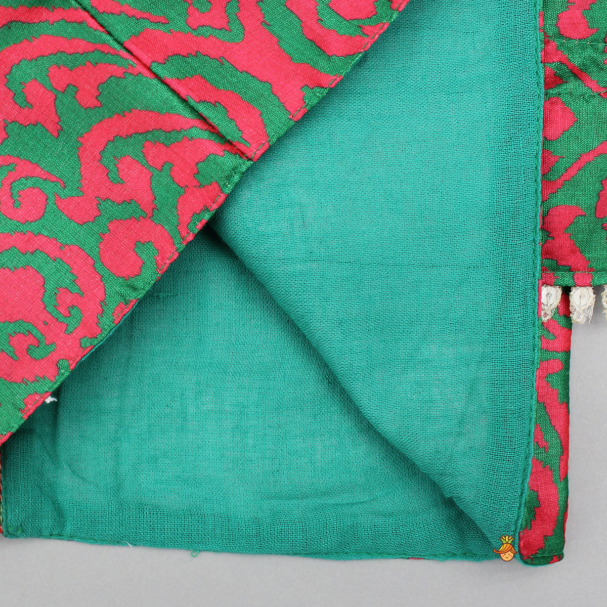 Pink And Green Printed Top With Palazzo