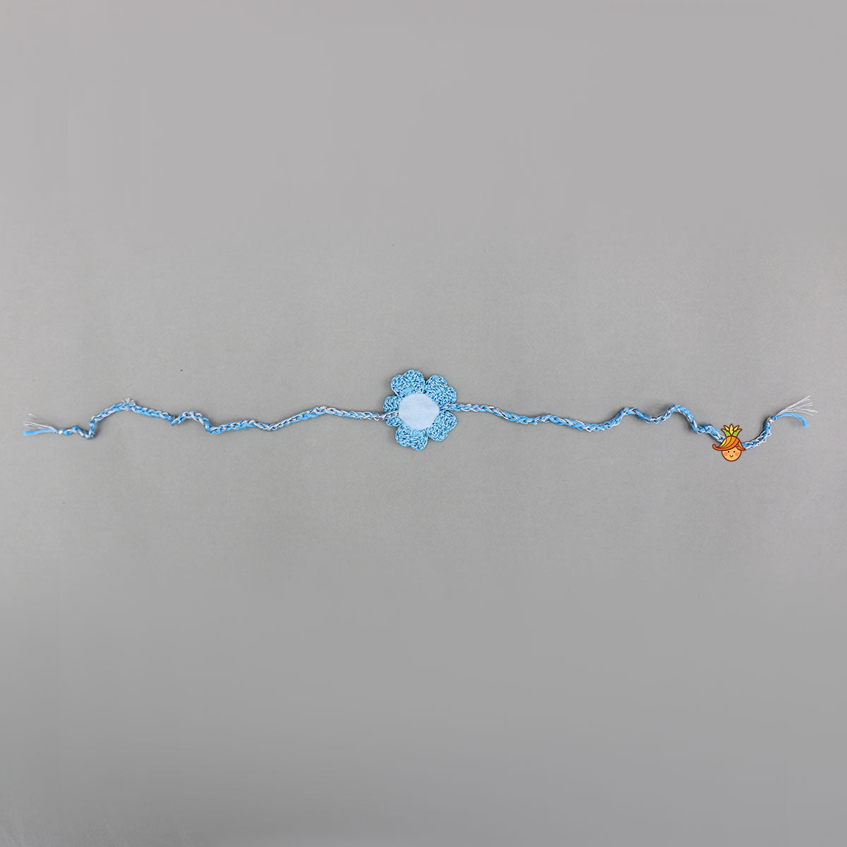 Blue Azure Bloom Crochet Rakhi