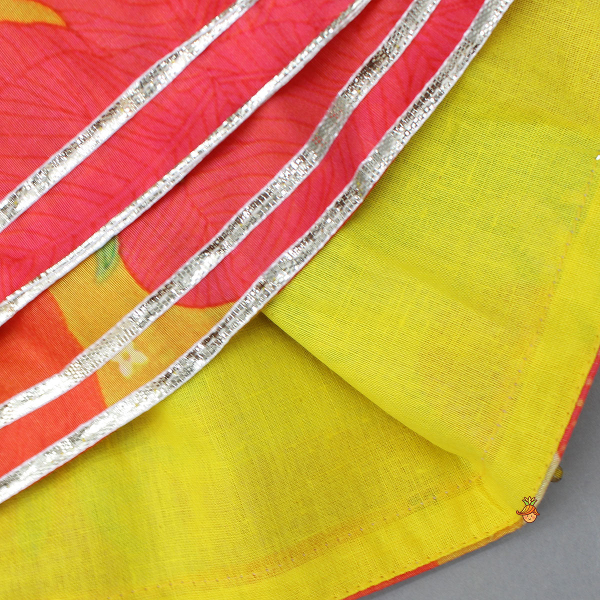 Multicolour Angarkha Top And Dhoti With Mor Pankh Mukut