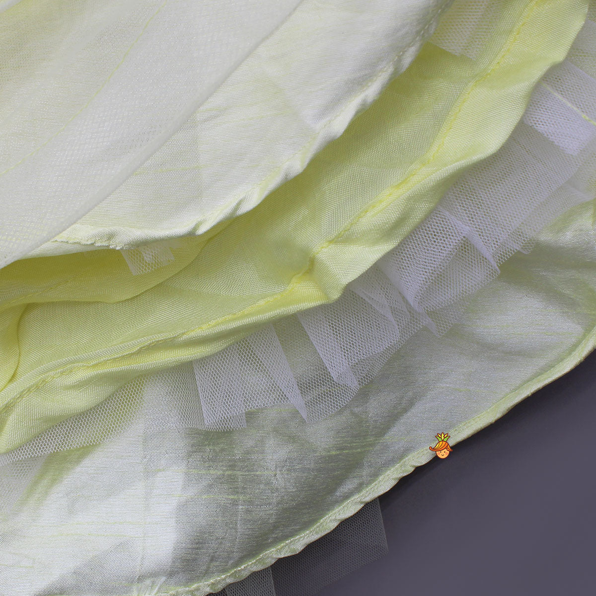 Yellow Ruffled Net Dress With Stylish Sleeves
