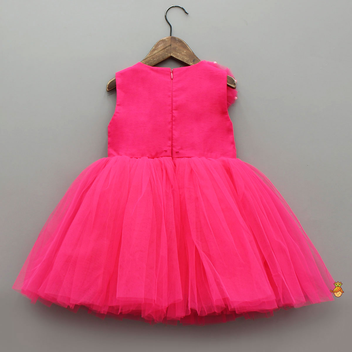 Flower Adorned Dress With Detachable Butterfly Wings